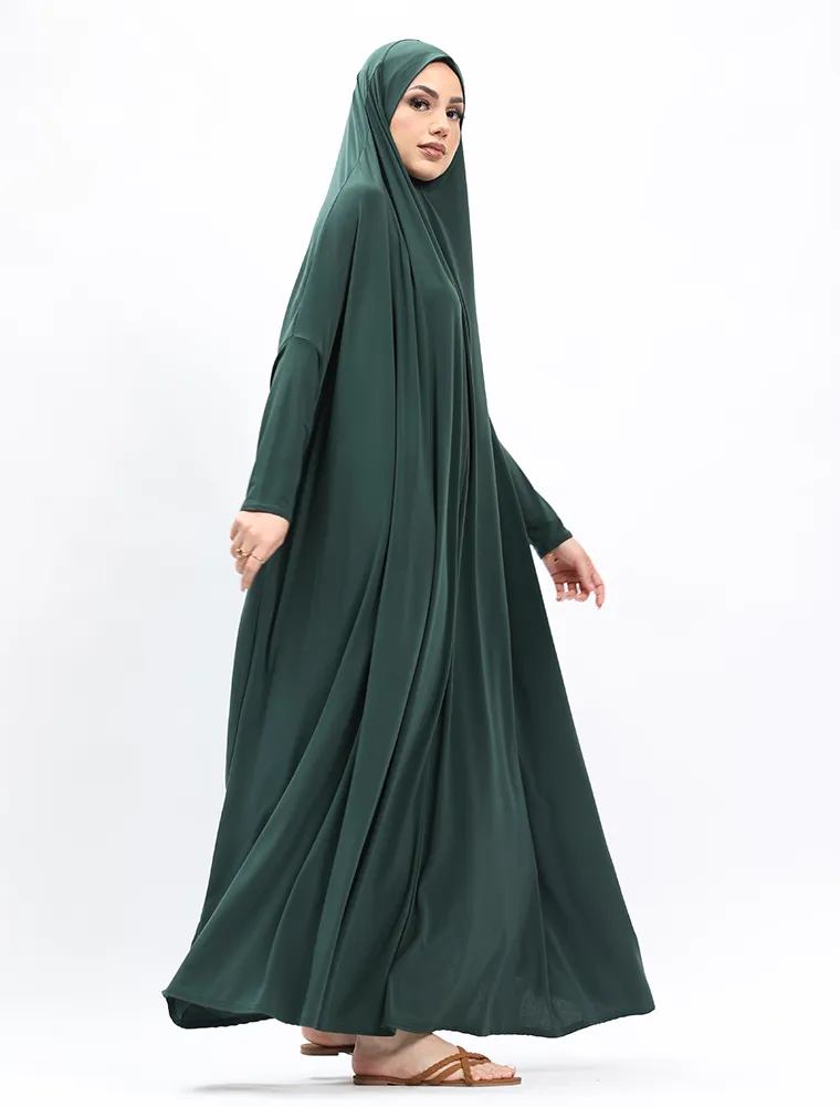 Bottle Green Jersey Jilbab